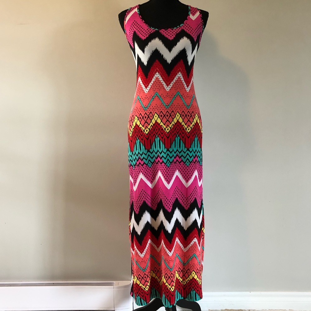 Women’s Y2K Philosophy of Paek P.O.P colourful Racerback Maxi dress size S